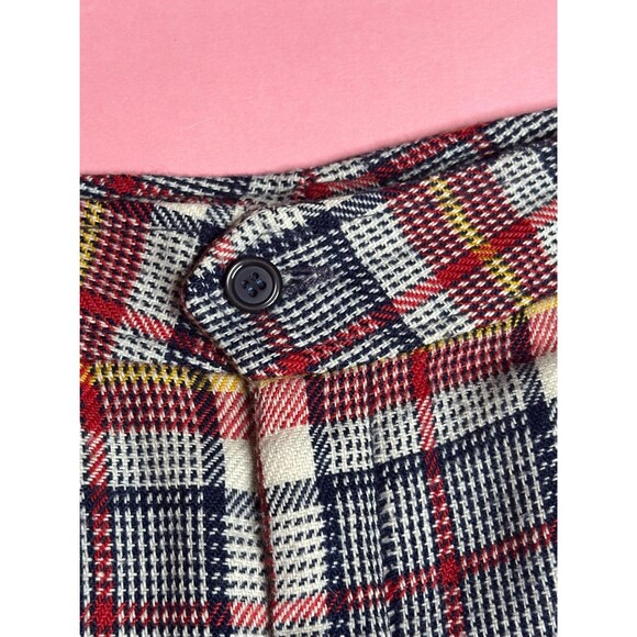 1970s Navy, Red, White and Yellow PLAID FLARED Trouser Pants. As Is - Picture 4 of 7